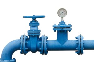 Heavy industry water pipe connector with gate valve pipeline and pressure gauges isolated